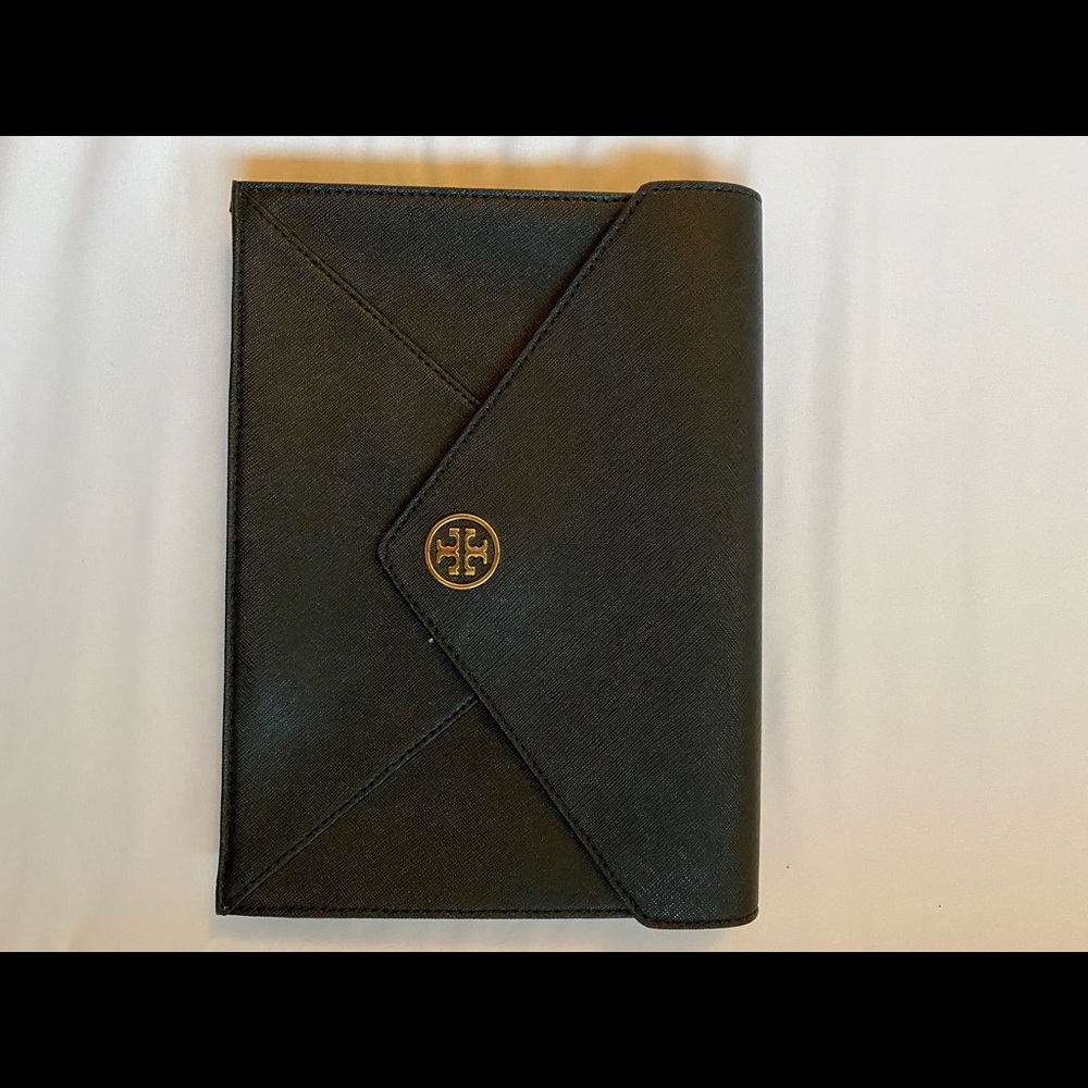 Tory Burch black leather clutch
